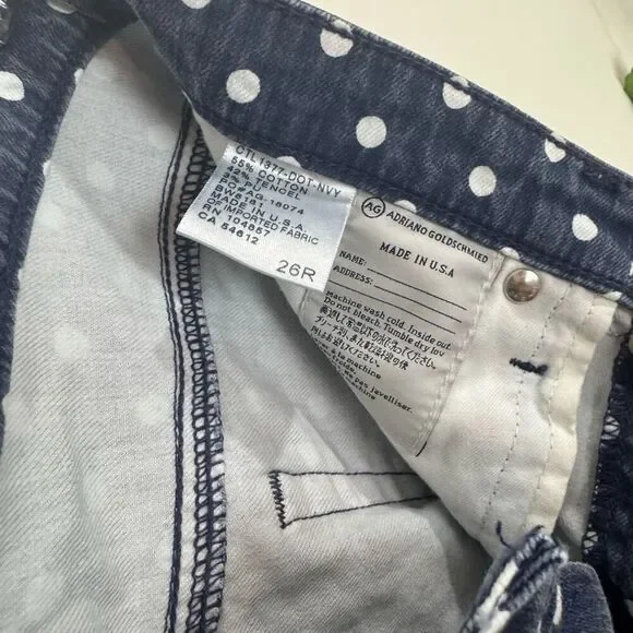 AG Adriano Goldschmied | the Stevie Ankle | Slim Straight leg Jeans | Navy Polka - Picture 7 of 10